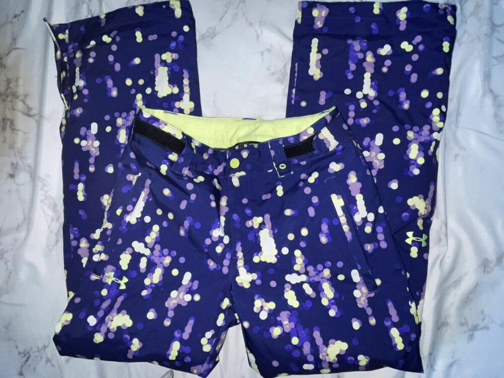 Youth Under Armour Ski Snow Pants Purple Storm 2 Sz Sm